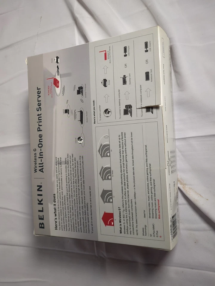 Belkin Wireless G All-in-One Network Print Server USB to LAN RJ45 F1UP0002  - Image 2 of 4