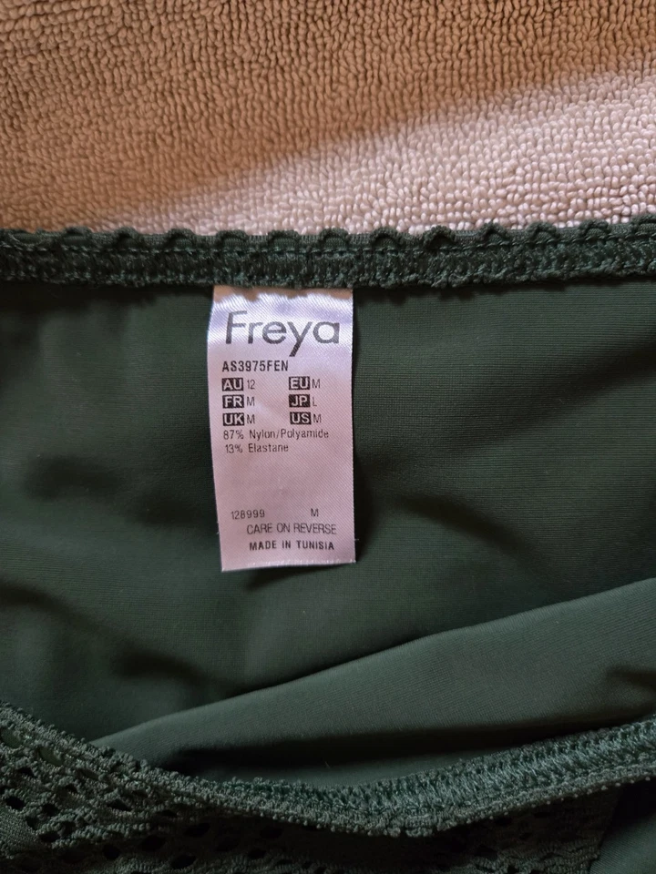 Freya Sundance Rio Side Tie Olive Green Bikini Swim Bottom, US M, UK M - Image 3 of 4