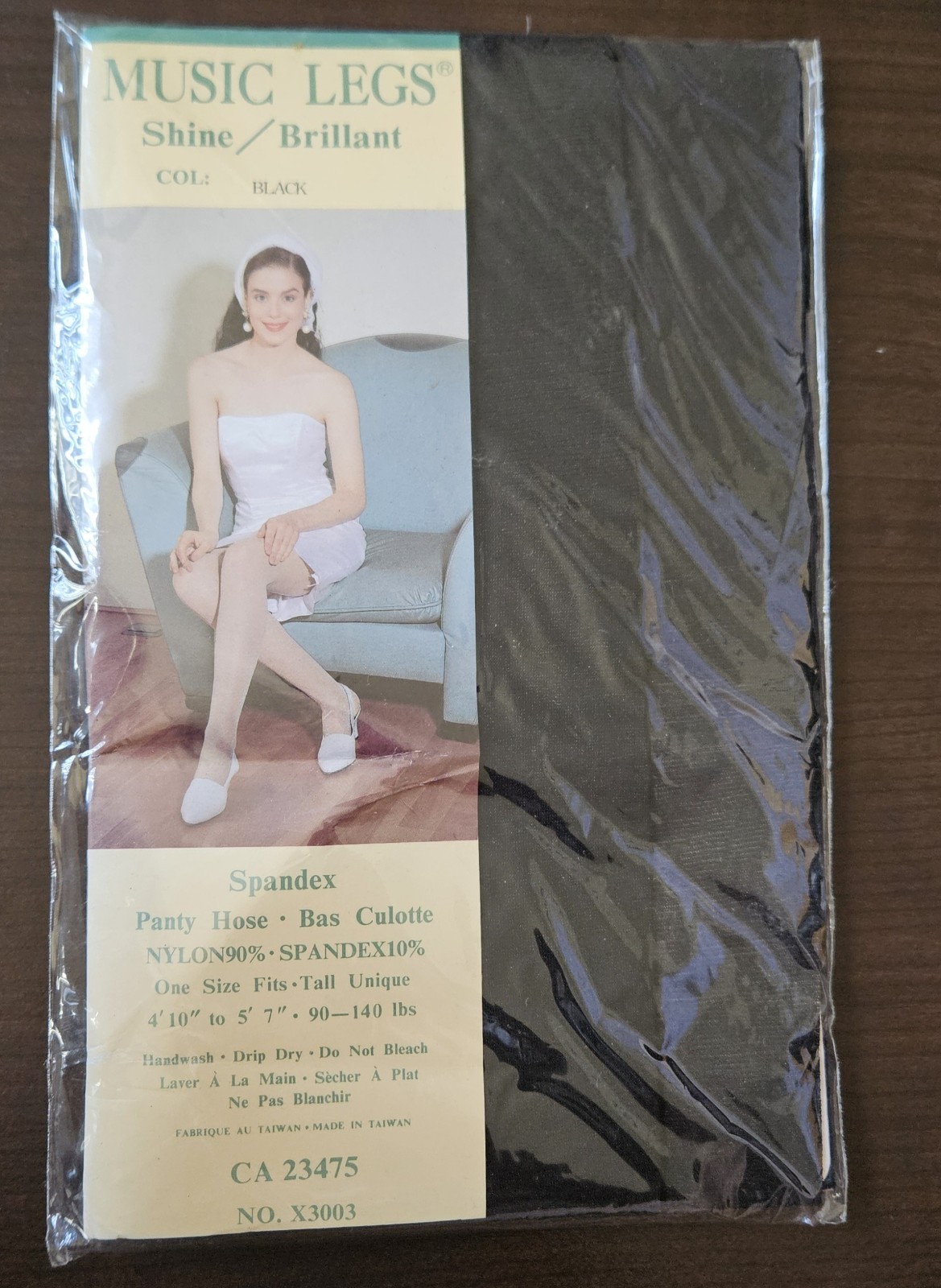 QueenTex Studio Music Legs The Art Of Stockings Shine Brilliant Black Pantyhose