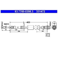 2X Bremsschlauch Vorne FüR Ford Grand DXA 1.0 1.5 1.6 2.0 10 Bis 19 ATE Neu Xtda