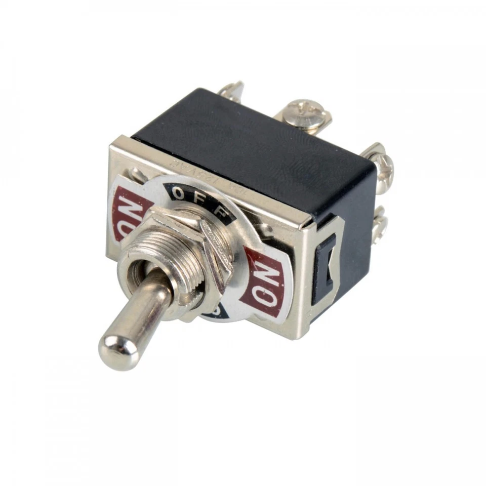 Interruptor de palanca de metal encendido/apagado/encendido 6 pines DPDT coche/camión 12V DC 15A/240V 20A/120V AC Foto 4 de 4