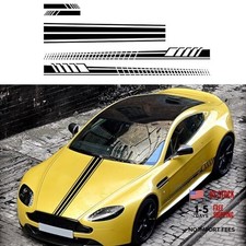 Sports Racing Stripe Car Sticker DIY Styling Decorative Hood Rearview Black