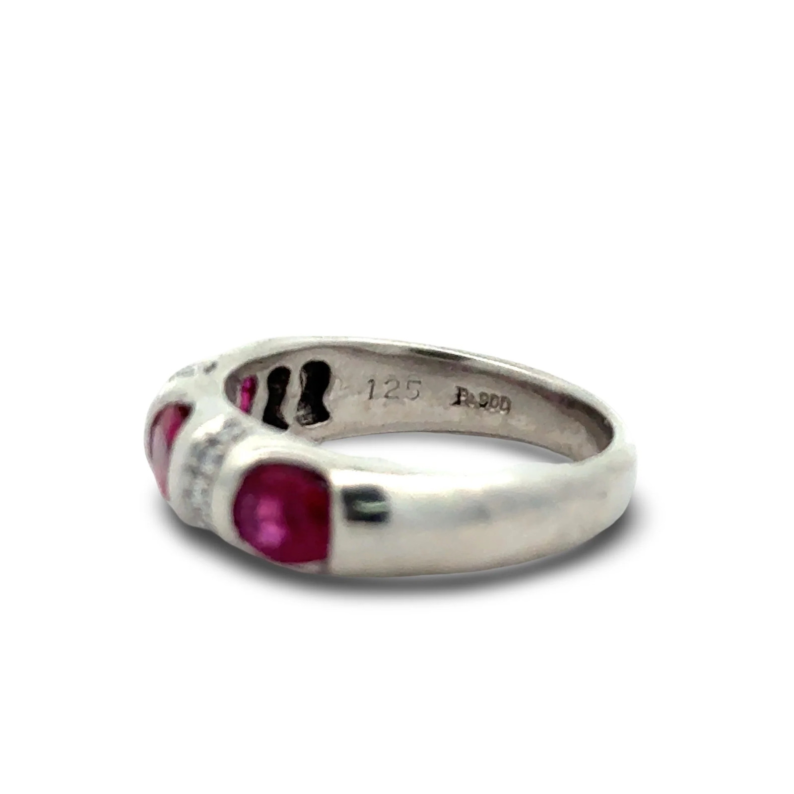 Ruby and Diamond Platinum Ring - image 3