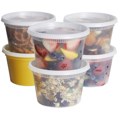 [48 Sets 16 oz. Plastic Deli Disposable Food Storage Containers With Airtight...