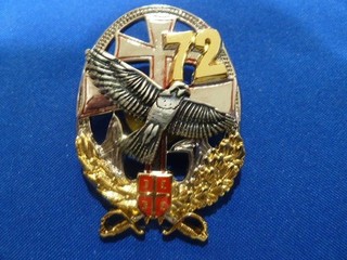 SERBIAN ARMY PARA BADGE B FOR 72 PARA BRIGADE