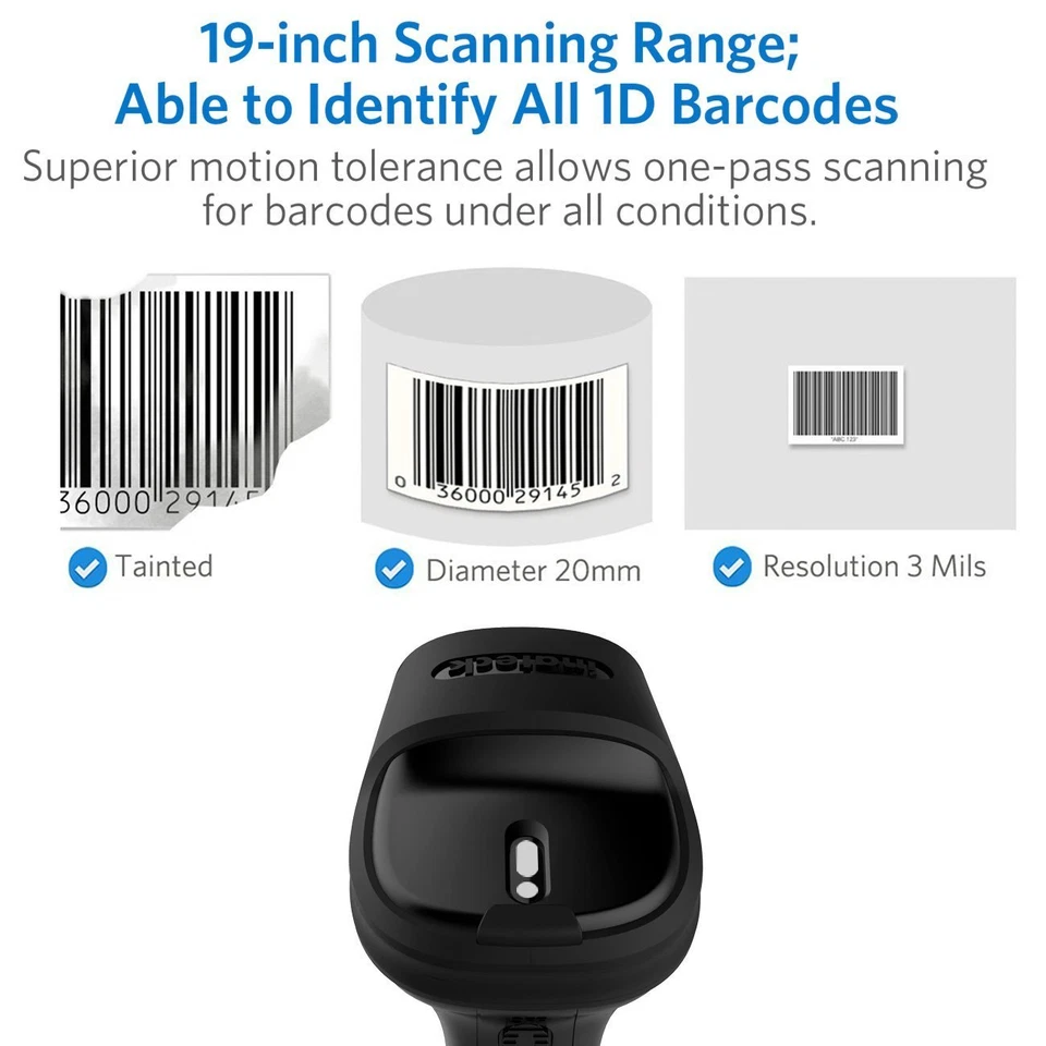 Inateck Barcode scanner Wireless 2,4 GHz, 35m Reichweite, automatisches, BCST-60 - Bild 3 von 4