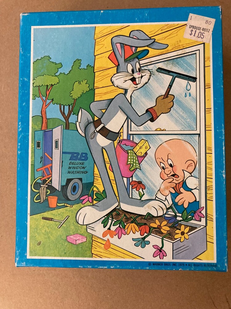 Vintage Whitman Bugs Bunny Elmer Fudd 99 pc Puzzle Box