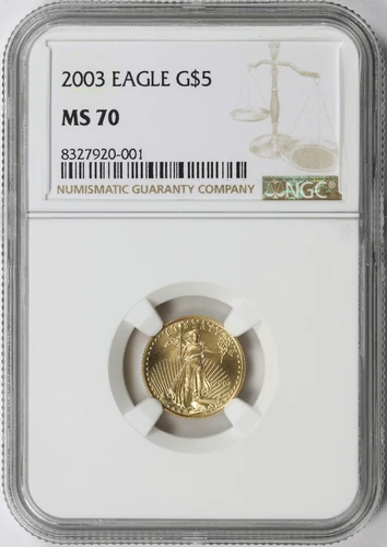 2003 $5 Gold 1/10 oz American Eagle NGC MS70