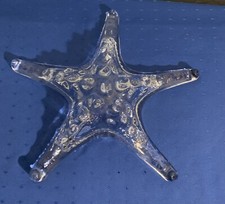 Clear Art Glass Starfish Coastal Decor 11"