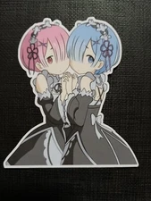 Rem & Ram from Re:Zero Glossy Sticker Anime Waterproof!