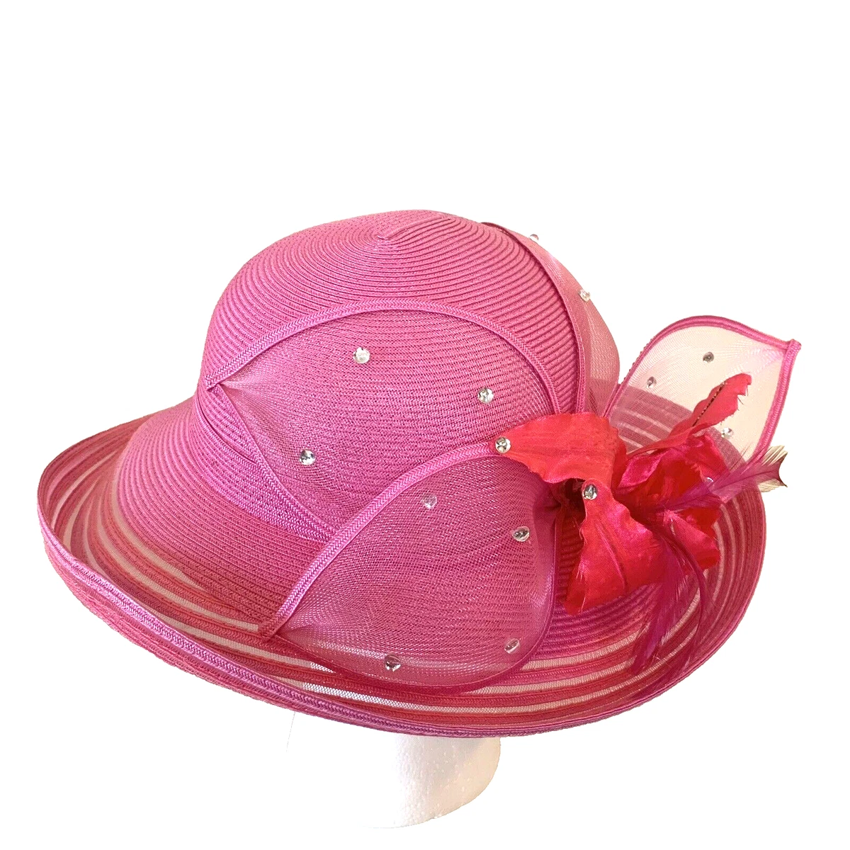 Wide Brim Pink Vintage Hats for Women for sale | eBay