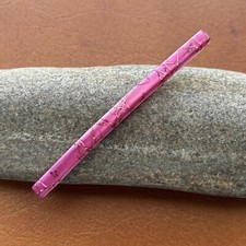 Vintage KARINA Barrette Hair Clip Pink Metallic Thin 3.5x1/4  Made In France 80s