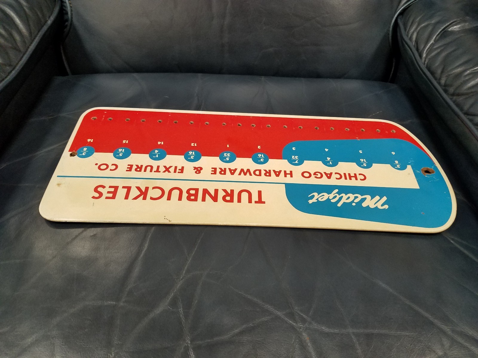 VTG CHICAGO HARDWARE FIXTURE CO Midget Turnbuckle ADVERTISING SIGN