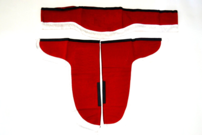 Rosso Tende Felpa Velluto con Bianco Bordi per Volvo Trucks Fh