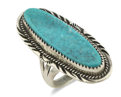 Navajo Ring .925 Silver Morenci Turquoise Artist Native American C.80's