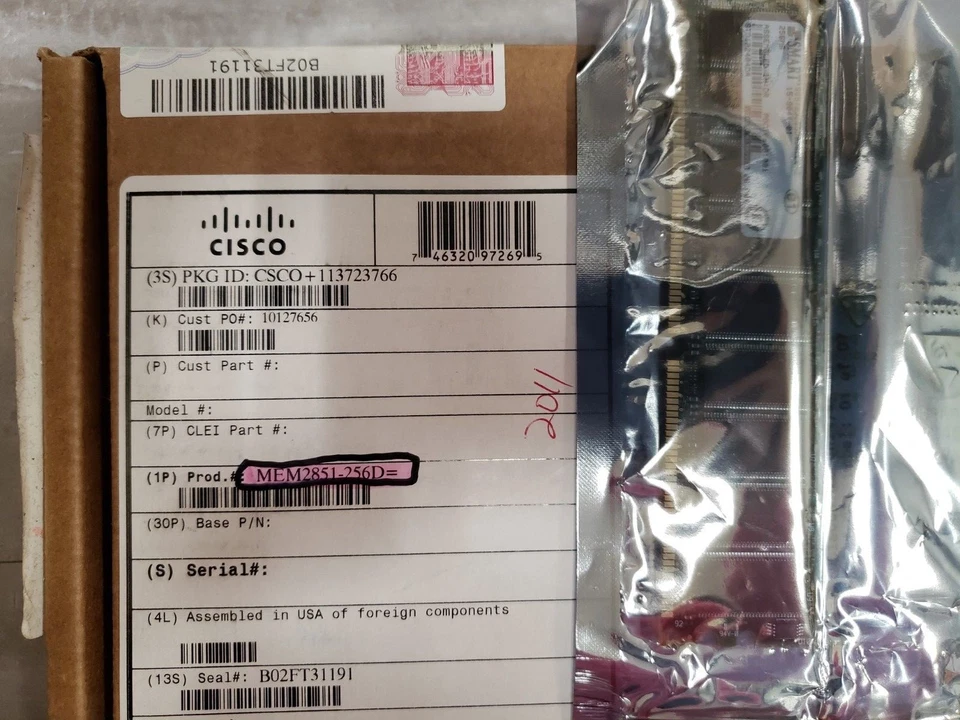 Cisco DRAM Memory MEM2851-256D 256MB for Cisco 2800 Series 2851 - Image 2 of 2