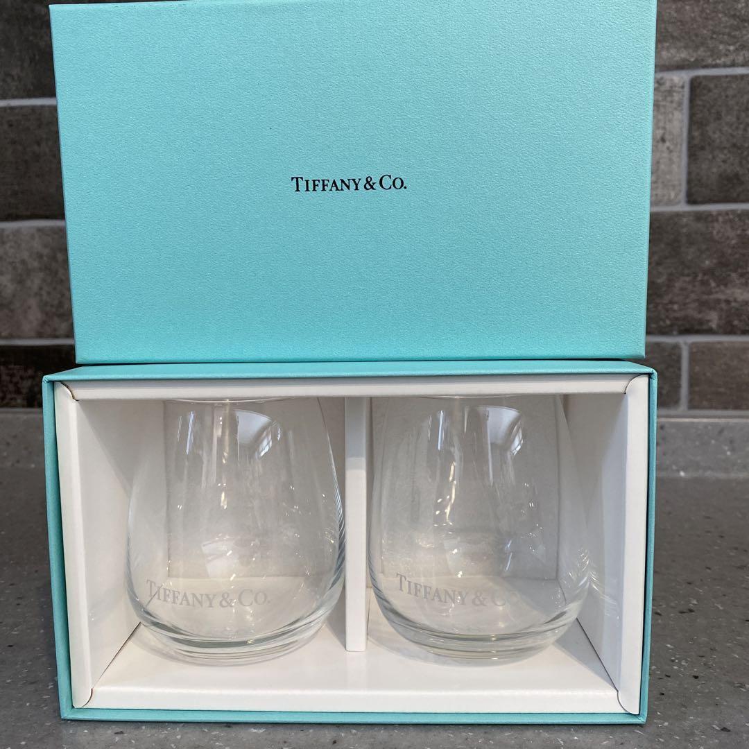 TIFFANY&Co. Tiffany Pair Glass Rocks Glass Whisky Glass Tumbler W/Box-image