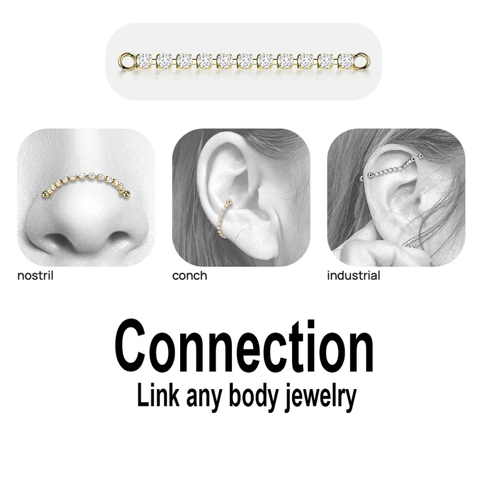 Cadena Conector con Juego de Joyas Se puede utilizar para conectar cualquiera de tus joyas corporales Foto 3 de 4