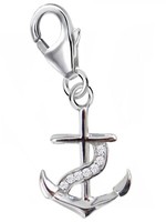 Zirkonia Anker Charm 925 Sterling-Silber Herren Damen AnhäNger FüR Armband