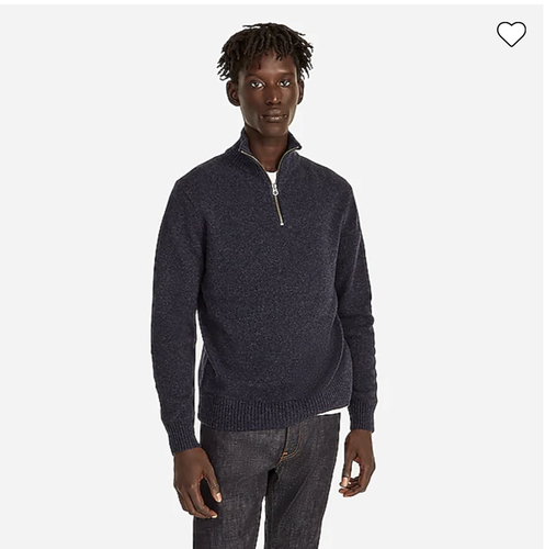 Maglione JCREW Marled robusta lana merino mezza cerniera articolo BA310 - Foto 7 di 10
