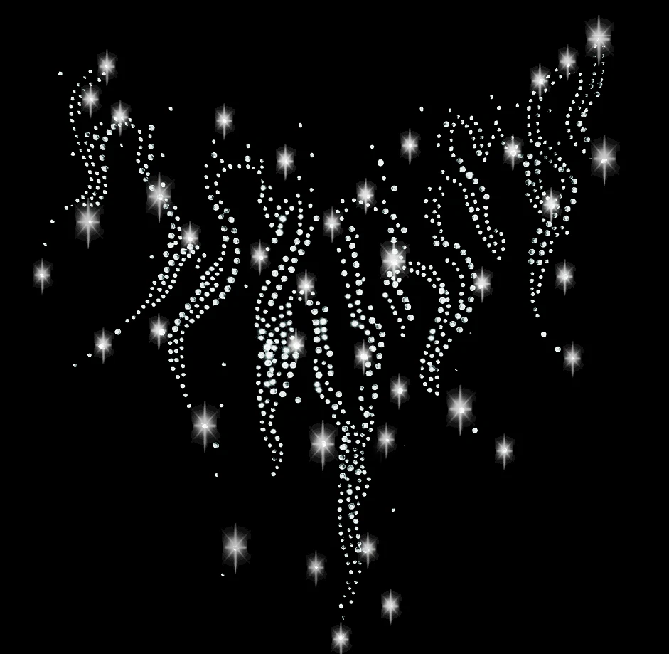 STRASS Wasser Dekolleté 24x24cm BÜGELBILD HOTFIX APPLIKATION BORTE AUSSCHNITT XL - Bild 2 von 3