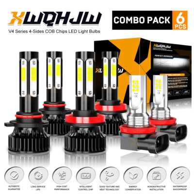 For Honda Pilot 2006-2018 6000K LED Headlight Hi/Lo Beam + Fog Light Bulbs