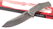 KERSHAW KS1380 Silver HUSKER Tactical Spring Open Assisted Folding Pocket Knife