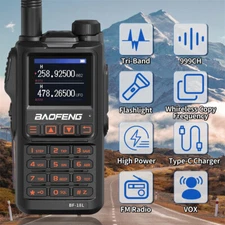 BF-18L Walkie Talkie Tri Band Wireless Copy Frequency NOAA Two Way Radio