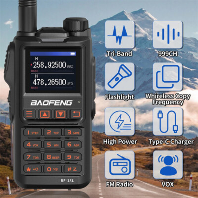 BF-18L Walkie Talkie Tri Band Wireless NOAA Weather Two Way Radios