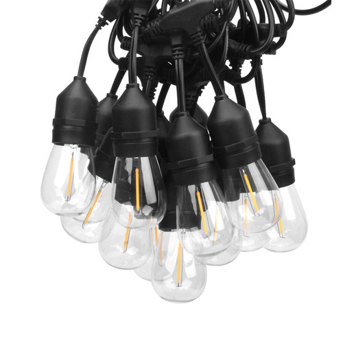 15M-150M Solar LED Festoon String Lights S14 Bulbs Wedding Party Outdoor Patio - Picture 9 of 15