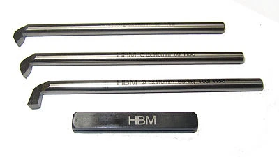 HBM RDGTOOLS MYFORD RDGTOOLS HSS THREADING TOOL SET 3PC 8MM, 55 AND 60 DEGREE BORING AND HOLDER
