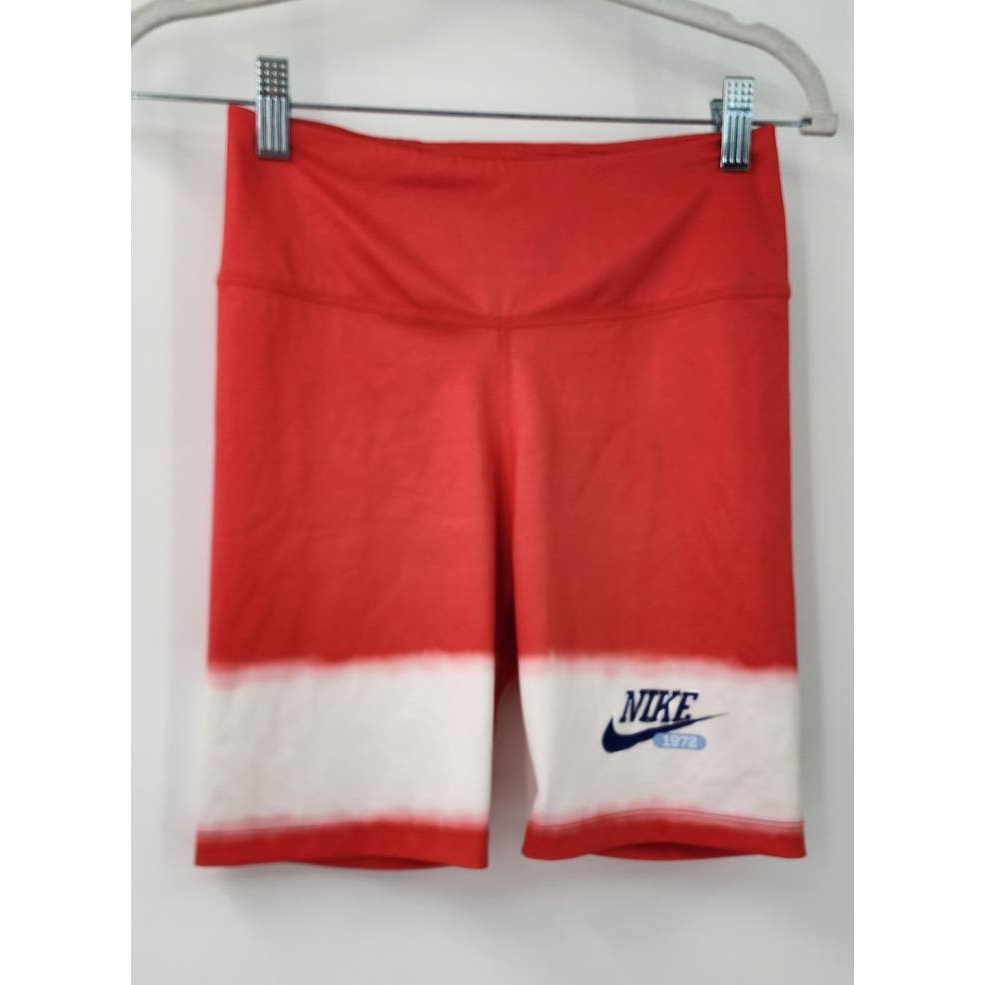 Nike Orange Ombre Biker Shorts Small  Athletic-image