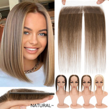 8A Full Lace Hand-Tied Front Hairline Human Hair Patches Hairpiece Women OPIECE