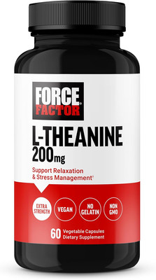 FORCE FACTOR L Theanine, Extra Strength L-Theanine Supplement for Stress Relief,