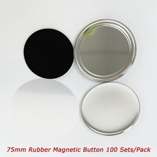 75mm 3" Rubber Magnetic Button Badge Parts for Button Maker DIY 100 Sets/Pack