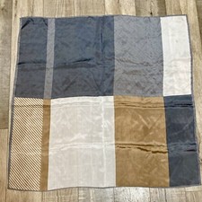 Vintage 60's Scarf MCM Hollywood Mustard Gold Grey Black Square Geometric Print