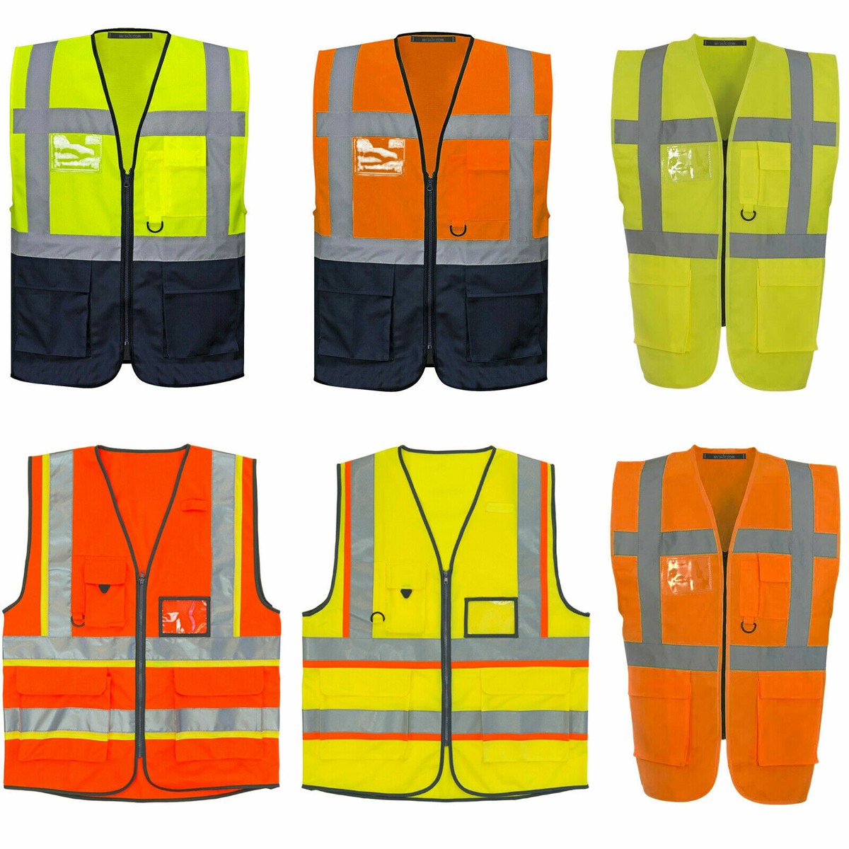 EXECUTIVE HI VIS VIZ VEST HIGH VISIBILITY WORK WAISTCOAT