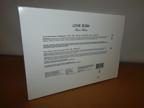 Paris Hilton Love Rush Eau De Parfum Spray 1.7 OZ / 0.34 OZ, 3 OZ Set de Loción Corporal - Imagen 5 de 5