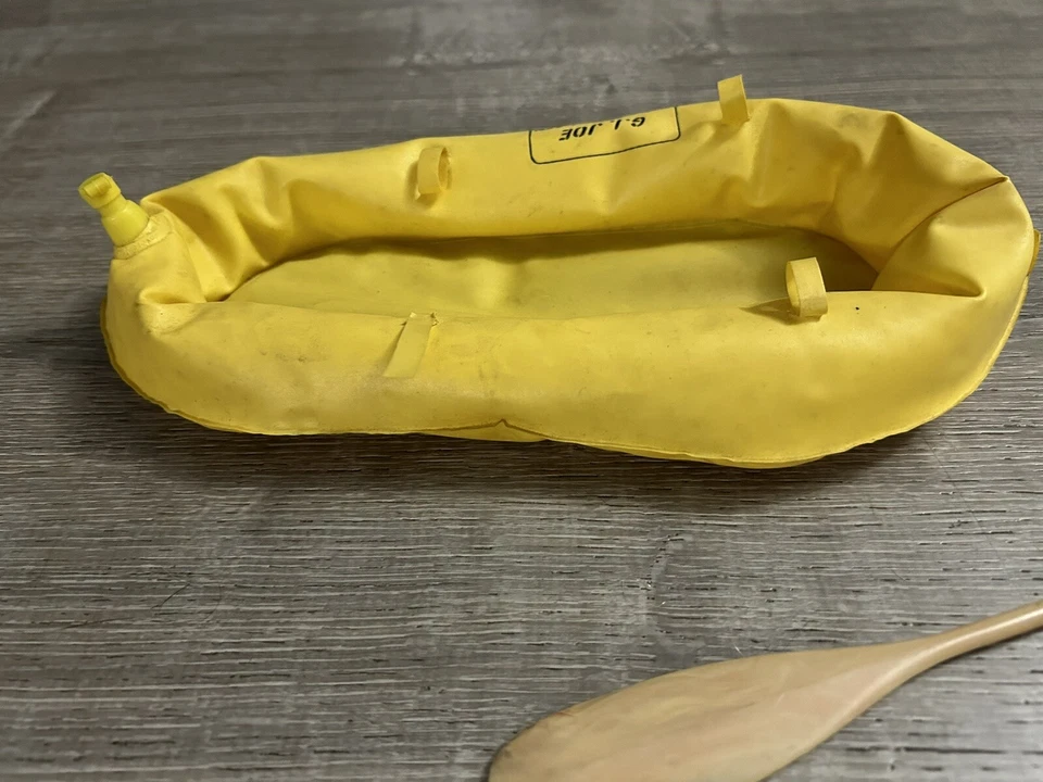 Vintage GI JOE Inflatable Life Raft Yellow 1960s 1964 Original - Image 2 of 3