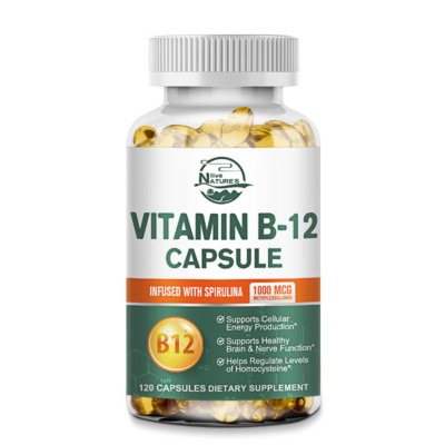 NATURE'S LIVE Vitamin B12 (Methylcobalamin) 1000mcg, 120 Capsules - Non-GMO
