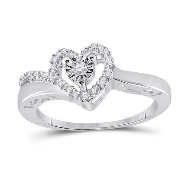 925 Sterlingsilber Modischer Kleiner Set Diamant Damen Wavy Offenes Herz Ehering-image