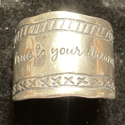 SILPADA STERLING SILVER BE TRUE TO YOUR DREAMS RING 925 SIZE 10 WIDE BAND