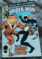 PETER PARKER THE SPECTACULAR SPIDER-MAN # 116 VF 1987 1ST FOREIGNER  SABRETOOTH