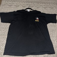 Mickey Mouse Shirt Men's XL All Black Vintage Disney Mickey & Co Made In USA