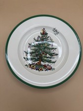 Spode CHRISTMAS TREE 10 3/4" Dinner Plates Made in England Set Of 8 Eight