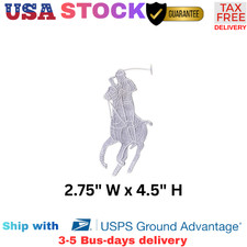 Polo Ralph Lauren Patch Big Pony White Horse Embroidered Iron-On 4.5" NEW Logo