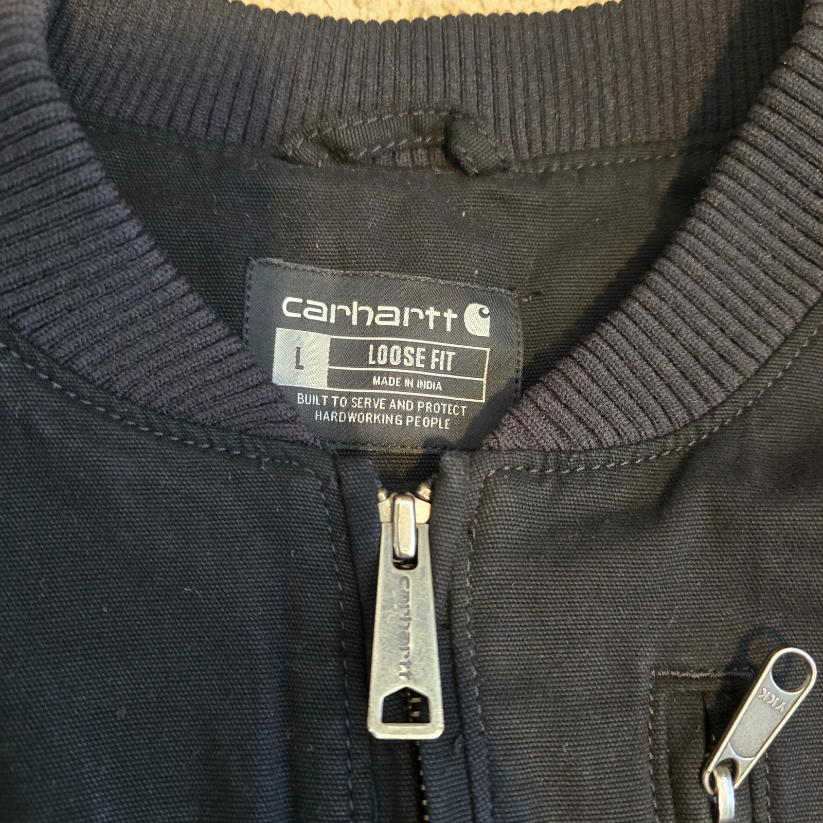 Carhartt Women's Crawford Relaxed Fit Canvas Bomber Jacket Black Size L Rugged image 2