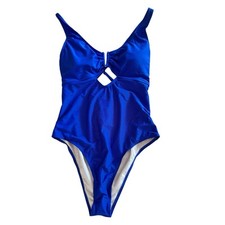 Blue One Piece Cut Put Swimsuit Women s Size XL NEW Classic Beach Pool Monokini