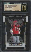 2025 Leaf Optichrome Black Crystal #152 Justin Williams 1/1 Pristine CGC 10