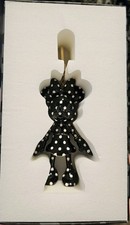 Disney x BaubleBar Minnie Mouse Black White Polka Dot Bag Charm Keychain NIB